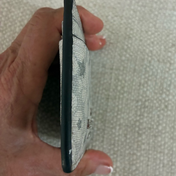 Kate Spade NWOT silver &Cream  Card Holder with Logo - Picture 4 of 13